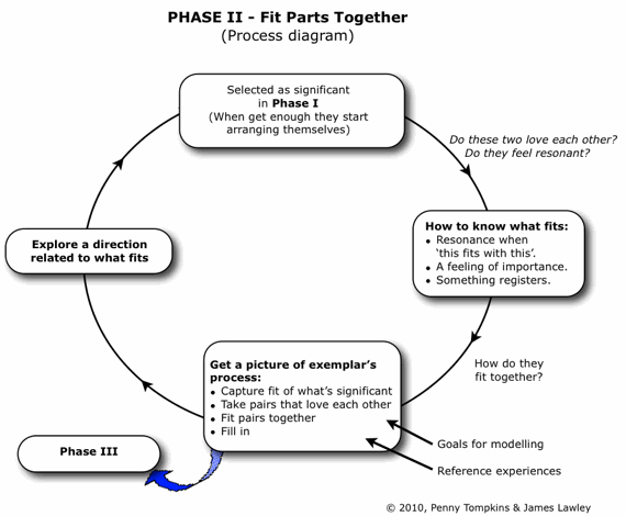 Tompkins & Lawley's model of Robert Dilts modelling - Phase II Process diagram